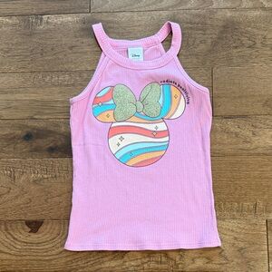Disney Girls Jumping Beans Minnie Mouse Glitter With Bow Tank Top - Size 7